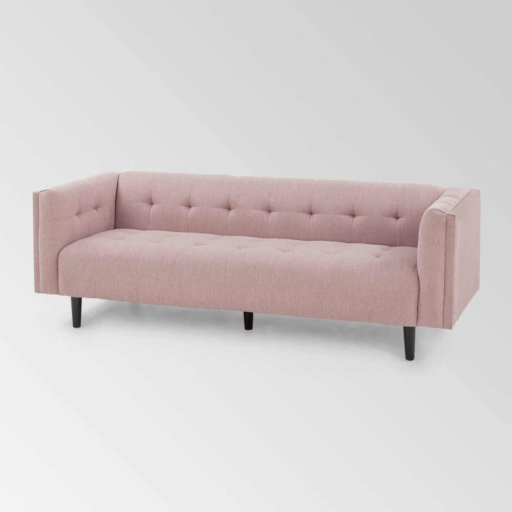 Ludwig Mid Century Modern Upholstered Tufted Sofa Light Pink - Christopher Knight Home was $999.99 now $649.99 (35.0% off)