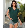Clearlove Women Tops for Summer Fashion Trendy Cap Sleeve V Neck Dot Chiffon Blouse Flowy Loose Fitting Teen T-Shirt - 4 of 4