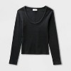 Women's Slim Fit Long Sleeve Scoop Neck Ribbed T-Shirt - Universal Thread™ - 4 of 4