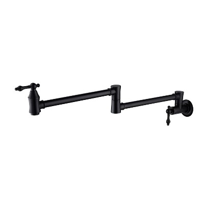 DOMETOUR Pot Filler Faucet Wall Mount Free-swivel Arm Design Double Handles