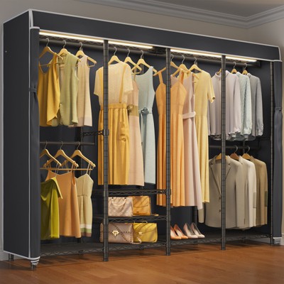 VIPEK V40LC Covered Clothes Rack with Dimmable LED Lights, Heavy Duty Garment Rack Portable Closet Wardrobe