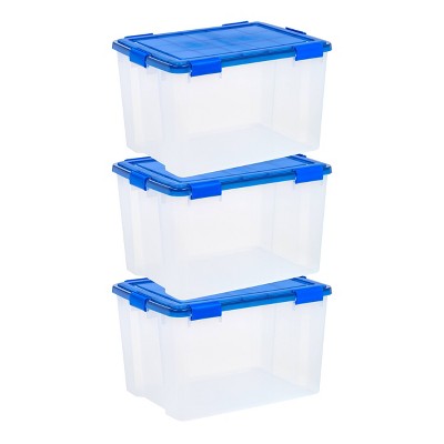 IRIS 60qt 4pk WeatherPro Plastic Storage Bin