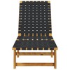 vidaXL 2-Piece Sun Loungers Set in Black Olefin Fabric and Acacia Wood - Adjustable, Durable, Low Maintenance for Patio/Garden - 4 of 4