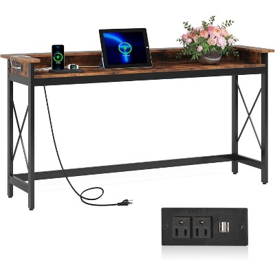 Tribesigns 70.86" Sofa Table Brown & Black : Target