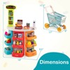 Costway 76 PCS Pretend Play Grocery Store Set with Shopping Cart Scale Scanner Light Sound Pink/Multicolor - 3 of 4