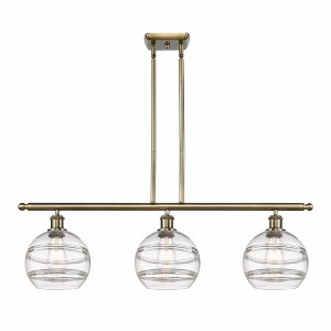 Rochester - 3 Light Stem Hung Island In Industrial Style-10.38 Inches Tall and 36 Inches Wide - 1 of 1