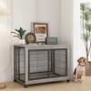 Wooden Indoor Dog Kennel Stylish Pet Crate with Iron Bars - 2 of 4