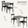 GOCAPTAIN 3 Pieces Dining Table Set for 2 - Square Kitchen Table with 2 Upholstered Chairs, Space Saving Dining Set for Apartments, Small Space - 3 of 4