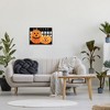 Stupell Industries Festive Halloween Welcome Sign Happy Pumpkins Black Plaid Framed Giclee Art - 3 of 4