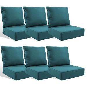 Buenhomino 6-inch Outdoor Cushion Set, 24"x24" Replacement Water Resistant Zippered Cushion for Chairs,8 Colors - 1 of 4