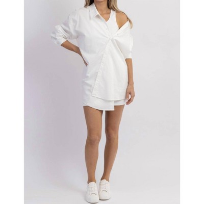 Women's SERENA ASYMMETRIC LAYERED SHIRT DRESS - MABLE