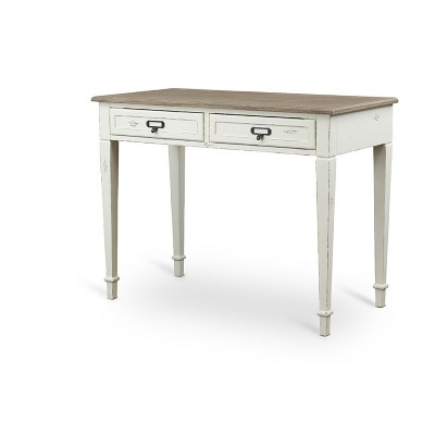 Dauphine Traditional French Accent Writing Desk White/Light Brown - Baxton Studio