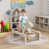 Whisen 5 in 1 Rocking Horse, Kids Spring Ride with Push Handle & Footrest for Baby Boys and Girls - Cream White - 2 of 4