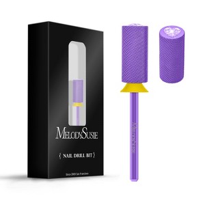 MelodySusie Large Barrel 3/32'' Tungsten Carbide Nail Drill Bit, Crystal Top Heart Shape, for Fast Remove Acrylic Gel, Cuticle Gel Polishing - 1 of 4