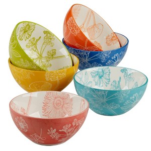 Certified International Set of 6 13oz Botanical All Purpose Bowls - 1 of 4