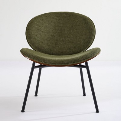 Anybear Modern Shell Chair Single Side Chair, Lounge Chair in Walnut Finish with Comfortable Backrest