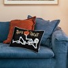 DSVIMOY Support Pillow Trick or Treat Skeleton Velvet Throw Pillow for Halloween Decor, Black, 17"*17"*10" - 3 of 4
