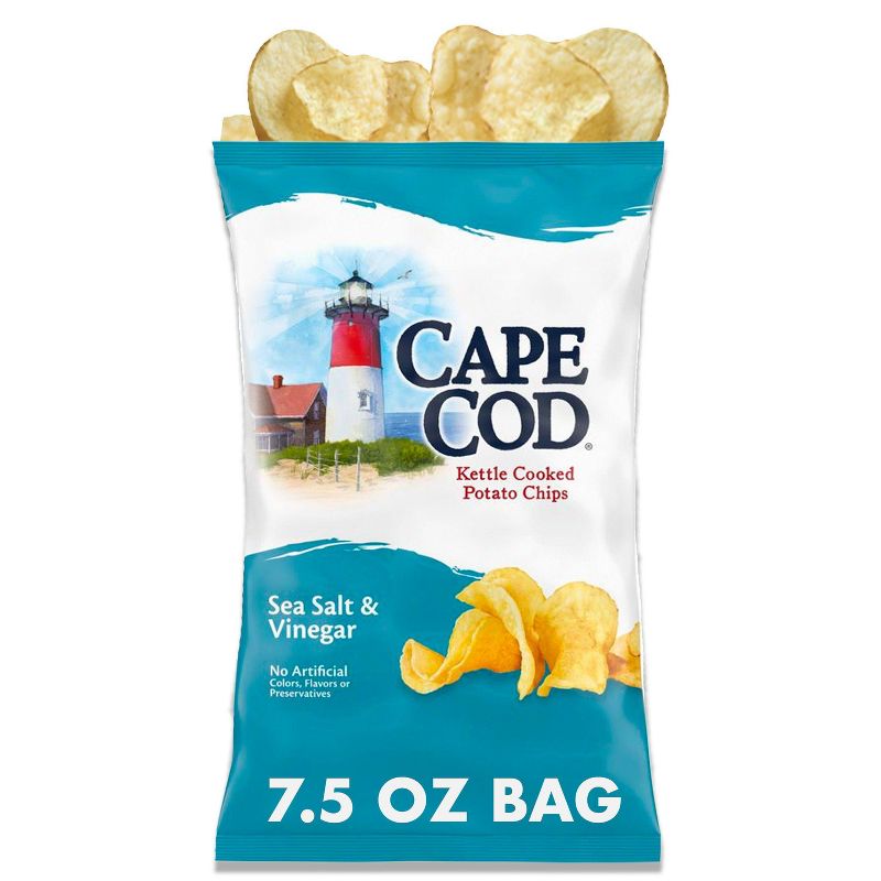 Cape Cod Potato Chips Sea Salt and Vinegar Kettle Chips - 7.5oz, 1 of 9