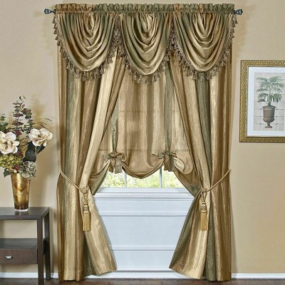GoodGram Royal Ombre Crushed Semi Sheer Complete 6 Pc. Window Curtain & Valance Set