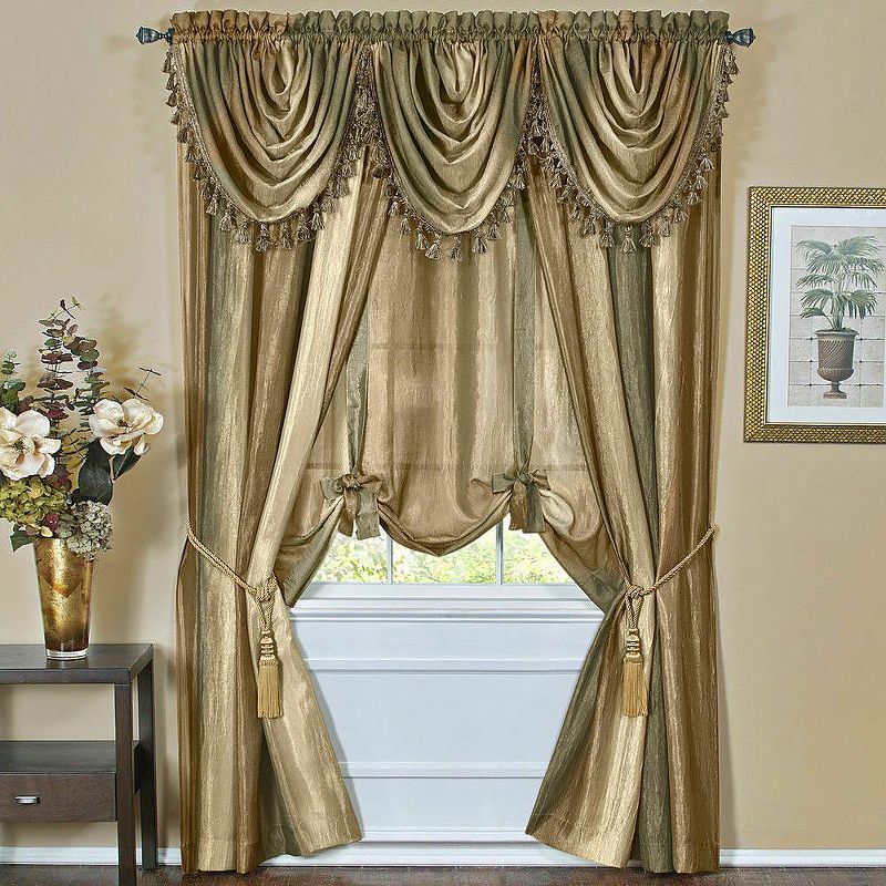 GoodGram Royal Ombre Crushed Semi Sheer Tie Up Single Window Curtain Shade, 2 of 3