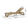 Outdoor Wood Chaise Lounge Chairs with Adjustable Backrest, Reclining Sun Loungers for Patio, Deck, or Poolside – The Pop Home - 4 of 4