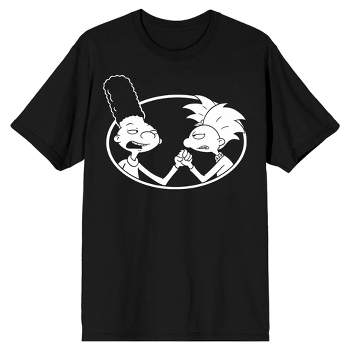Hey Arnold Gerlad and Arnold Arm Wrestle Men's Black T-shirt