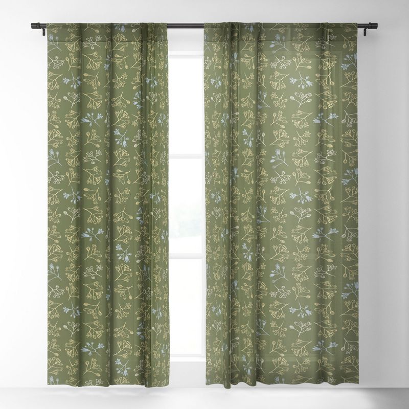 Wagner Campelo CONVESCOTE Green Single Panel Sheer Window Curtain - Deny Designs, 2 of 7