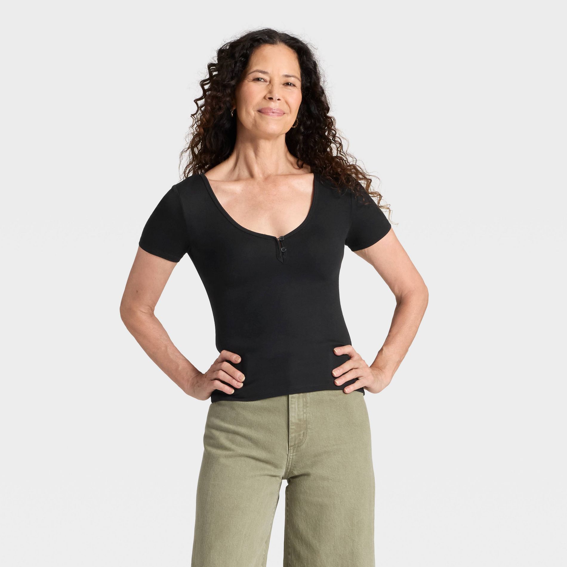 Women's Short Sleeve Henley Shirt - Universal Thread™