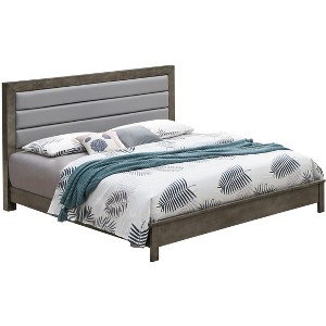 TiramisuBest Stylish Gray Particle Board Full Bed, 48"H x 58"W x 81"D, 71 lbs, Transitional Design, DIY Assembly - 1 of 4