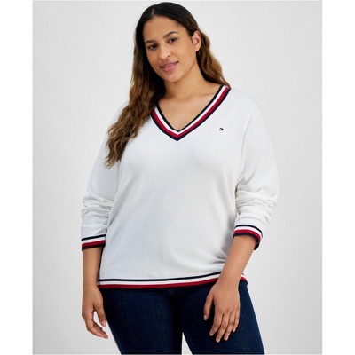 Tommy Hilfiger Womens V-Neck Pullover Sweater