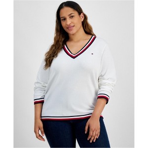 Tommy Hilfiger Womens V-Neck Pullover Sweater - 1 of 2