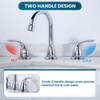 WOWOW 8 in. Widespread Double Handle Bathroom Faucet with Drain Kit Included in Brushed Nickel - 4 of 4