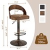 VECELO Swivel Bar Stools Height Adjustable Wooden Barstools, Set of 2 Seats - 3 of 4