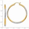 Black Bow Jewelry 14k Gold and Rhodium Diamond Cut Round Hoop Earrings 45mm (1 3/4 Inch) - 4 of 4