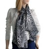 Slickblue Leopard Animal Print Silk Scarf – Black & White, Soft, Lightweight, Stylish Women's Shawl – Two Sizes - 4 of 4