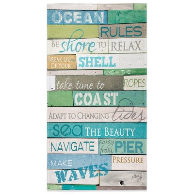 Laural Home Ocean Rules Beach Towel - Multicolored