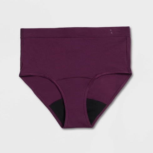 Thinx For All Women's Plus Size Super Absorbency High-waist Briefs Period  Underwear - Plum Purple 3x : Target