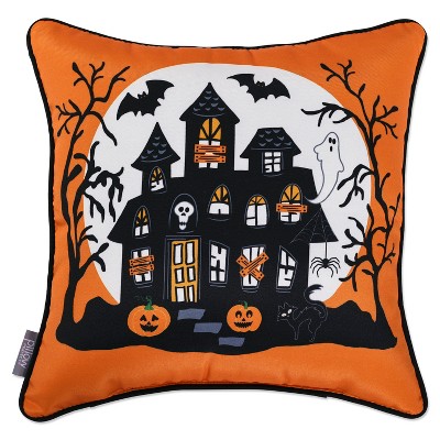 18"x18" Square Throw Pillow Orange/Black - Pillow Perfect
