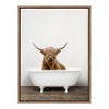 Kate and Laurel Sylvie Highland Cow in Tub Color Framed Canvas by Amy Peterson Art Studio - 2 of 4