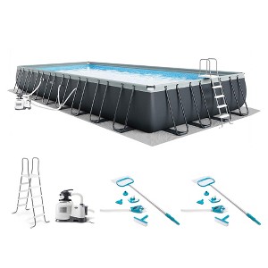 INTEX 26373EH Ultra XTR 32ft x 16ft x 52in Above Ground Swimming Pool Set with Sand Filter Pump and Deluxe Maintenance Cleaning Kit (2-Pack) - 1 of 4