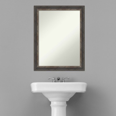 Bronze Charred Wood Rectangular Bathroom Vanity Mirror