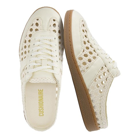 Женские кроссовки CUSHIONAIRE Buffy Woven Slip On Backless Sneaker Mules for Women, IVORY 9