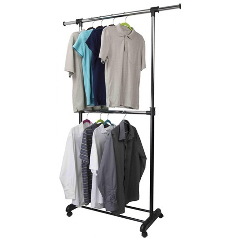Home Basics 2 Tier Expandable Garment Rack, Black : Target