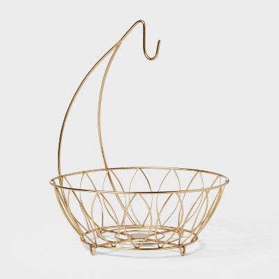 Iron Wire Fruit Basket with Banana Hanger Gold - Threshold™