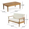 2-Piece Acacia Wood Patio Conversation Set, Outdoor Loveseat and Coffee Table for Balcony or Small Space – Koiai - 4 of 4