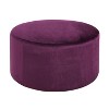 Grungis Velvet Round Benches,Modern Upholstered Ottoman,Ottoman Bench for Living Room,Bedroom - 4 of 4