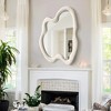 Beautyolove 20 in. W x 28 in. H Irregular Beige Flannelette Framed Wall Mirror Asymmetrical Decorative Wall Mirror - 4 of 4