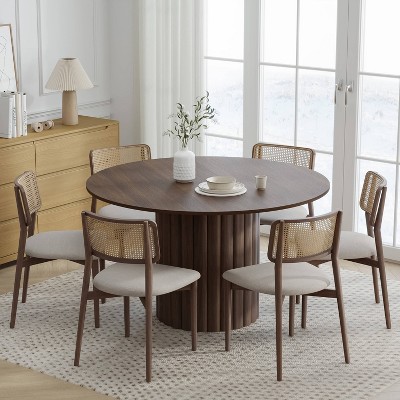 Dovelina 52" Round Dining Table Modern Wood Kitchen Table Dining Room ...