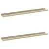 Wall Shelf Set of 2 White and Sonoma Oak MDF 31.5 x 3.5 x 1.2 in - 2 of 4
