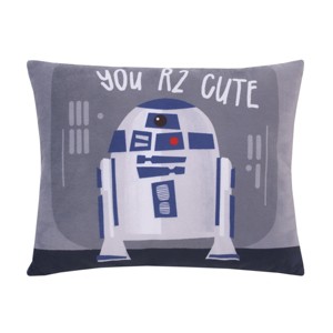 Star Wars Welcome to the Galaxy Navy and Gray R2-D2, You R2 Cute Decorative Toddler Pillow - 1 of 4